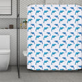 Watercolor Dolphin Pattern Print Polyester Shower Curtain