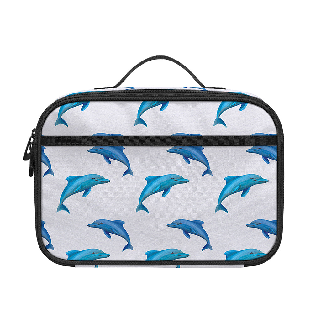 Watercolor Dolphin Pattern Print Portable Lunch Bag