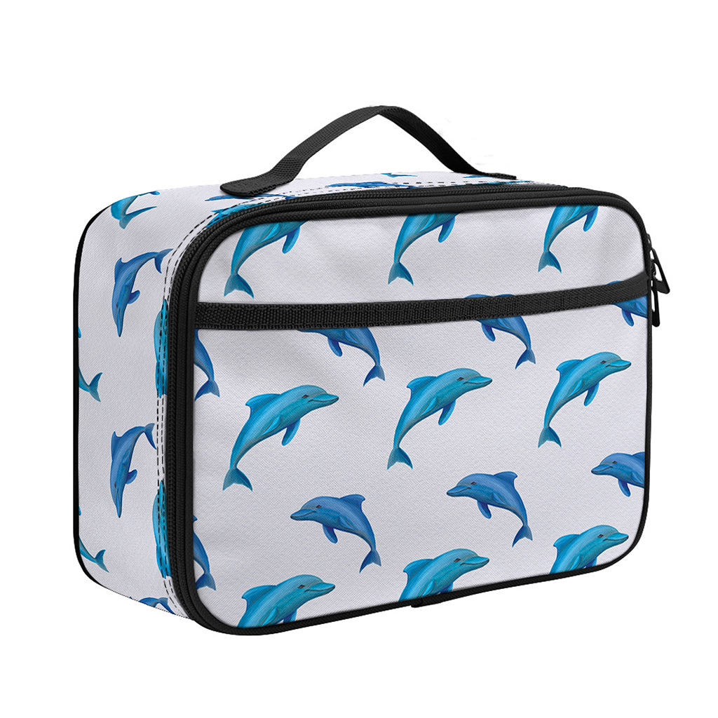 Watercolor Dolphin Pattern Print Portable Lunch Bag