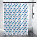 Watercolor Dolphin Pattern Print Premium Shower Curtain