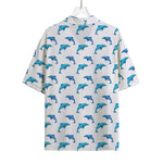 Watercolor Dolphin Pattern Print Rayon Hawaiian Shirt