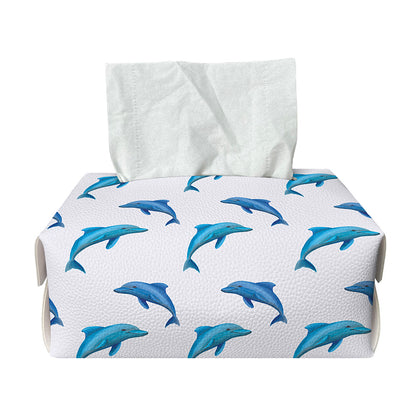 Watercolor Dolphin Pattern Print Rectangle Tissue Box Cover