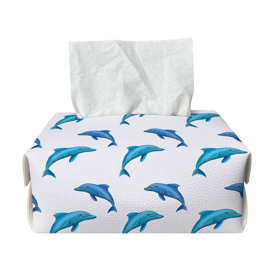 Watercolor Dolphin Pattern Print Rectangle Tissue Box Cover