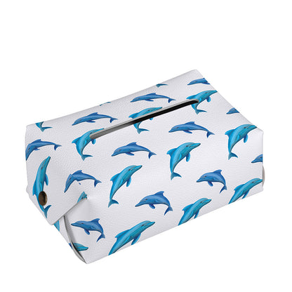 Watercolor Dolphin Pattern Print Rectangle Tissue Box Cover