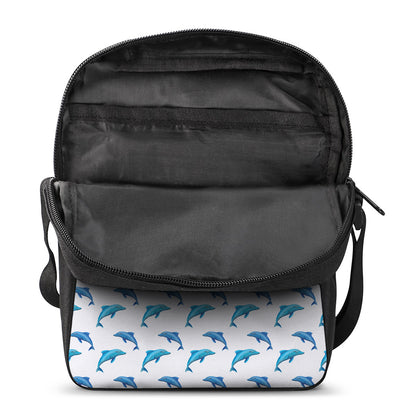 Watercolor Dolphin Pattern Print Rectangular Crossbody Bag
