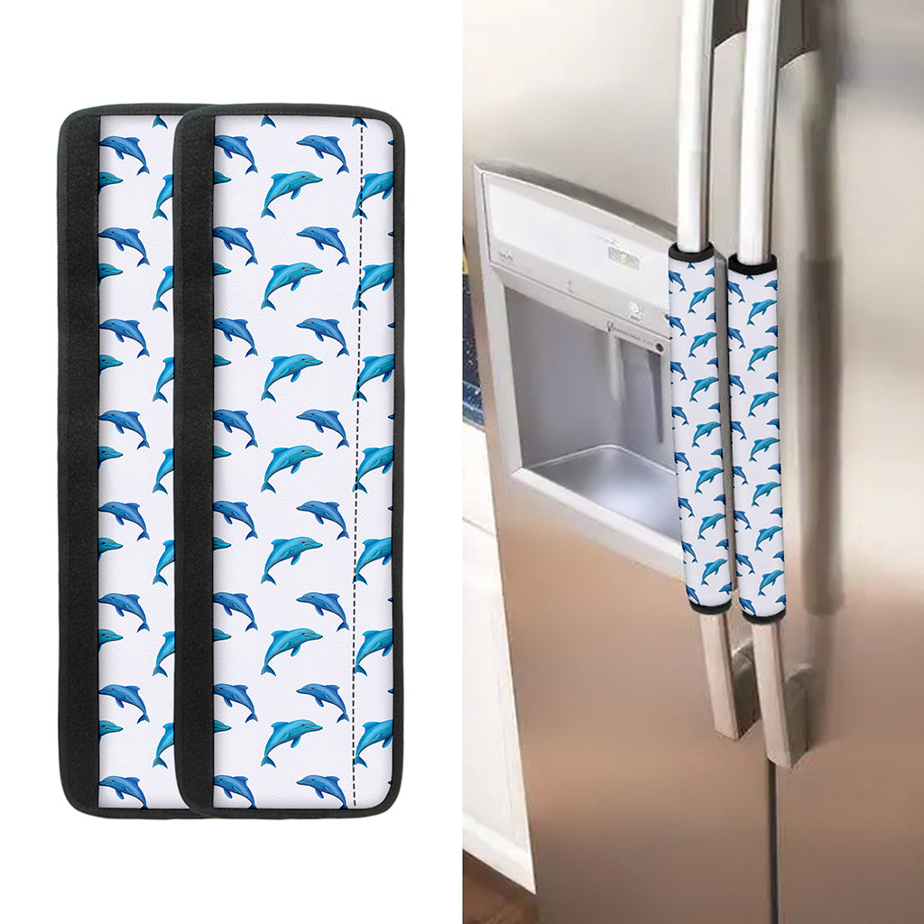 Watercolor Dolphin Pattern Print Refrigerator Handle Covers