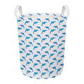 Watercolor Dolphin Pattern Print Round Laundry Basket
