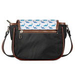 Watercolor Dolphin Pattern Print Saddle Bag