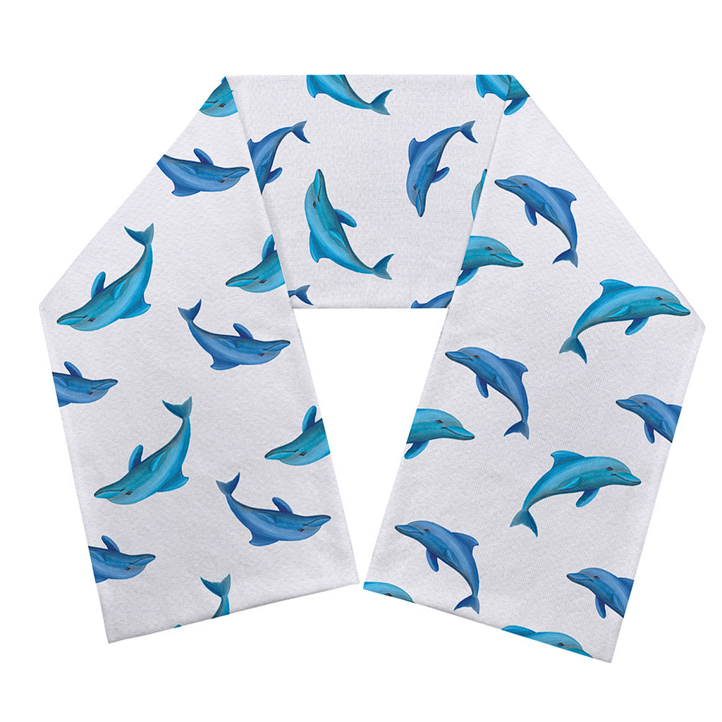 Watercolor Dolphin Pattern Print Scarf