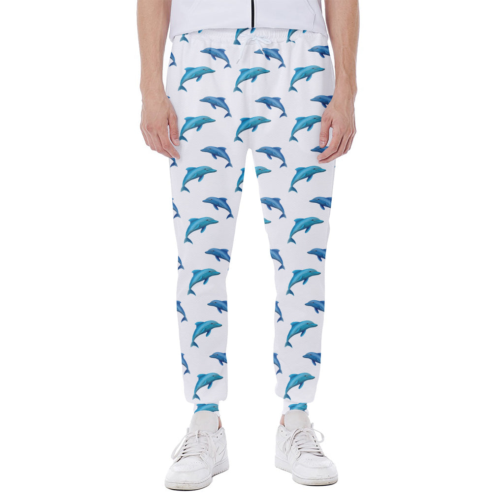 Watercolor Dolphin Pattern Print Scuba Joggers