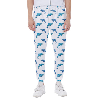 Watercolor Dolphin Pattern Print Scuba Joggers