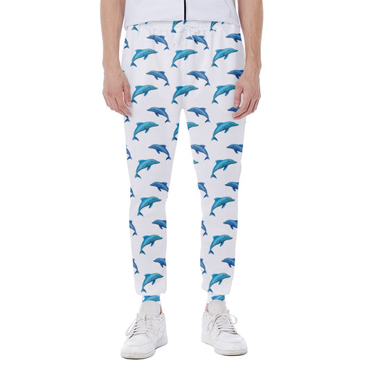Watercolor Dolphin Pattern Print Scuba Joggers