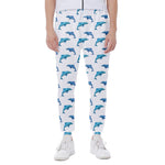 Watercolor Dolphin Pattern Print Scuba Joggers
