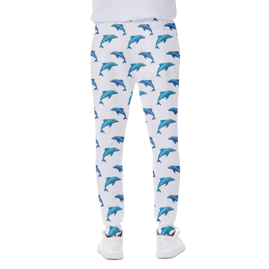 Watercolor Dolphin Pattern Print Scuba Joggers