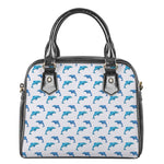 Watercolor Dolphin Pattern Print Shoulder Handbag