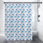 Watercolor Dolphin Pattern Print Shower Curtain