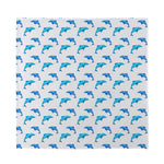 Watercolor Dolphin Pattern Print Silk Bandana