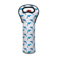 Watercolor Dolphin Pattern Print Single Neoprene Wine Tote