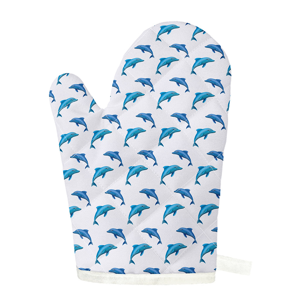 Watercolor Dolphin Pattern Print Single Oven Mitt
