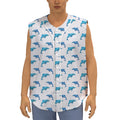 Watercolor Dolphin Pattern Print Sleeveless Baseball Jersey