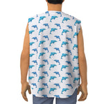 Watercolor Dolphin Pattern Print Sleeveless Baseball Jersey