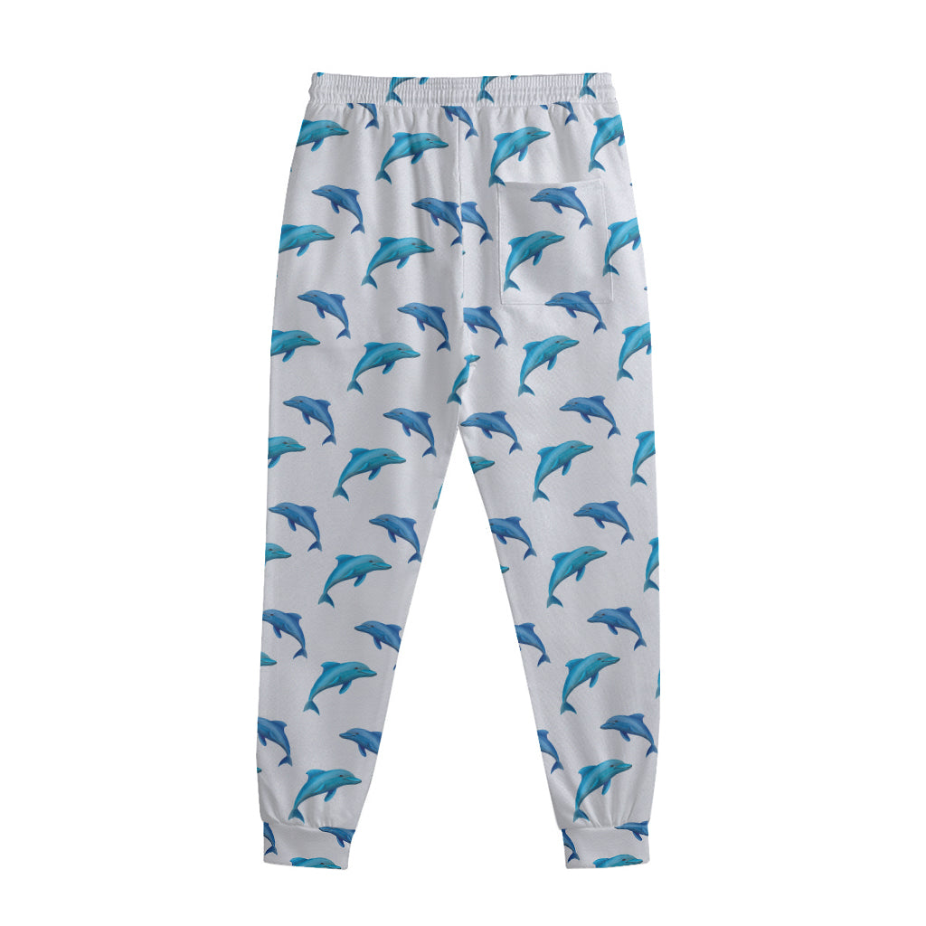 Watercolor Dolphin Pattern Print Sweatpants