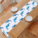 Watercolor Dolphin Pattern Print Table Runner