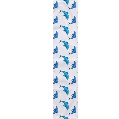 Watercolor Dolphin Pattern Print Table Runner