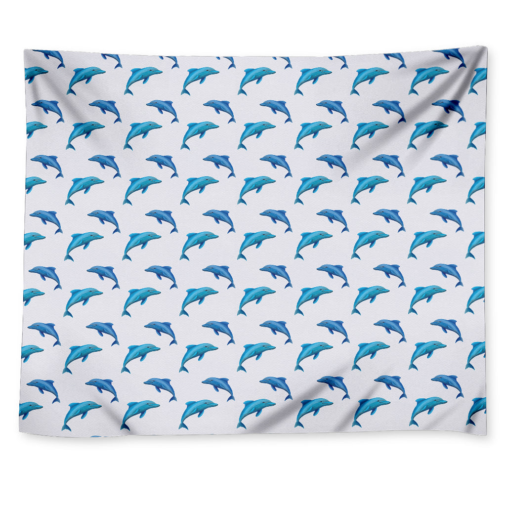 Watercolor Dolphin Pattern Print Tapestry