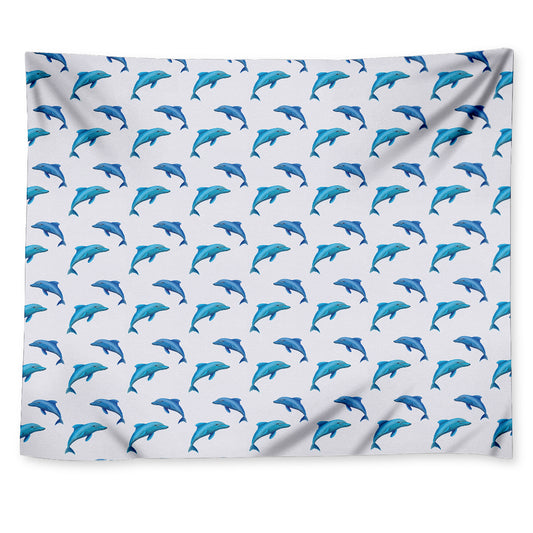 Watercolor Dolphin Pattern Print Tapestry