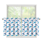 Watercolor Dolphin Pattern Print Tier Curtains