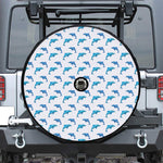 Watercolor Dolphin Pattern Print Tire Cover With Camera Hole