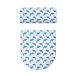Watercolor Dolphin Pattern Print Toilet Lid And Tank Cover Set