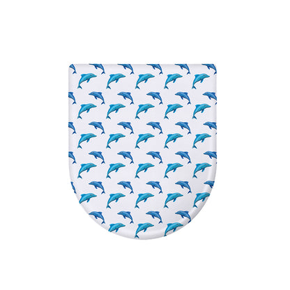 Watercolor Dolphin Pattern Print Toilet Lid Cover
