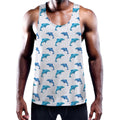 Watercolor Dolphin Pattern Print Men's Workout Tank Top