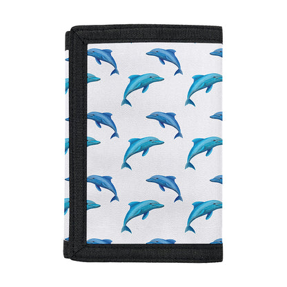 Watercolor Dolphin Pattern Print Trifold Wallet
