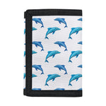 Watercolor Dolphin Pattern Print Trifold Wallet
