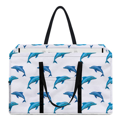 Watercolor Dolphin Pattern Print Utility Tote Bag