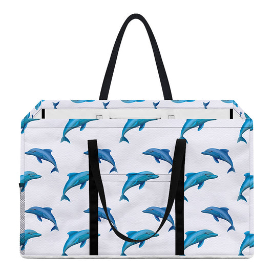 Watercolor Dolphin Pattern Print Utility Tote Bag
