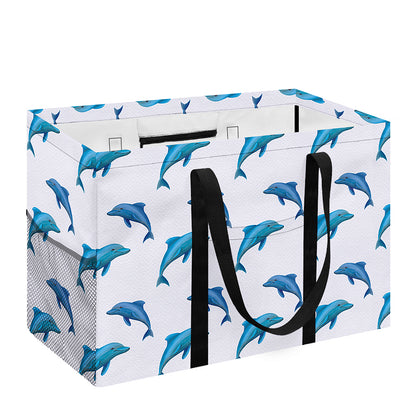 Watercolor Dolphin Pattern Print Utility Tote Bag