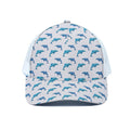Watercolor Dolphin Pattern Print White Mesh Trucker Hat