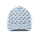 Watercolor Dolphin Pattern Print White Mesh Trucker Cap