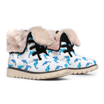 Watercolor Dolphin Pattern Print Winter Boots