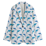 Watercolor Dolphin Pattern Print Women's Blazer