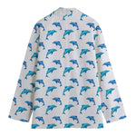 Watercolor Dolphin Pattern Print Women's Blazer