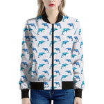Watercolor Dolphin Pattern Print Women's Bomber Jacket