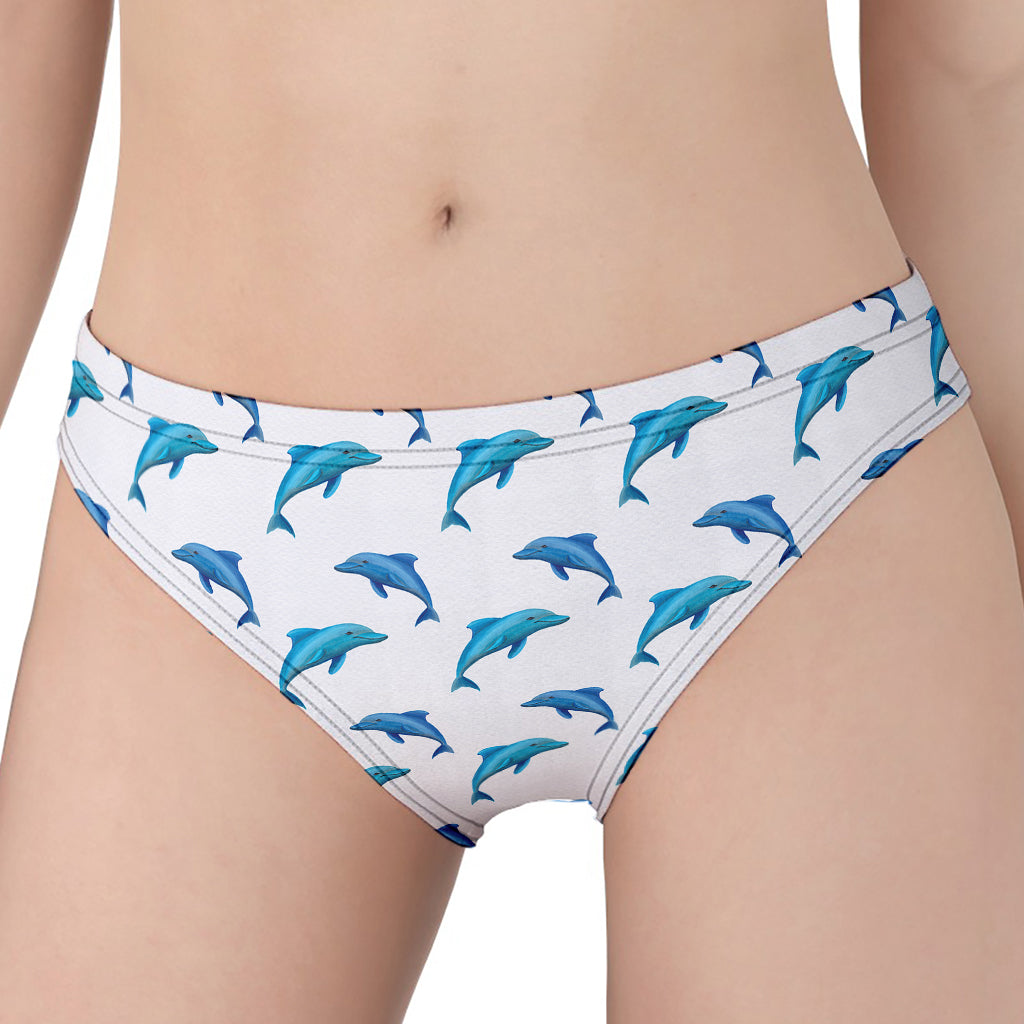 Watercolor Dolphin Pattern Print Women's Panties