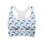 Watercolor Dolphin Pattern Print Women's Sports Bra