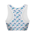 Watercolor Dolphin Pattern Print Women's Sports Bra