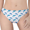 Watercolor Dolphin Pattern Print Women's Thong